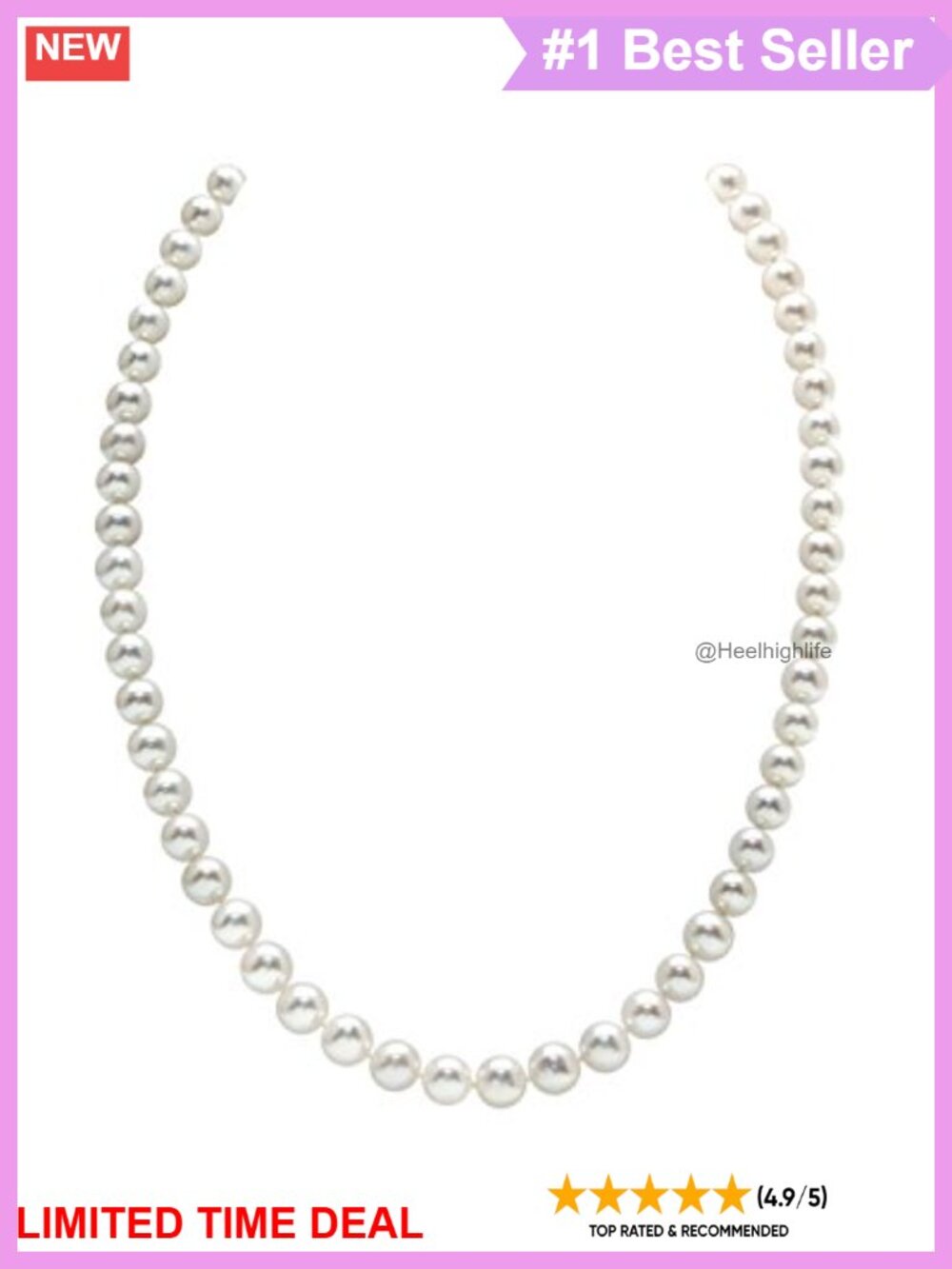 14K Gold Akoya Pearl Necklace 6.0-6.5mm Round AA+ 18" Princess Length